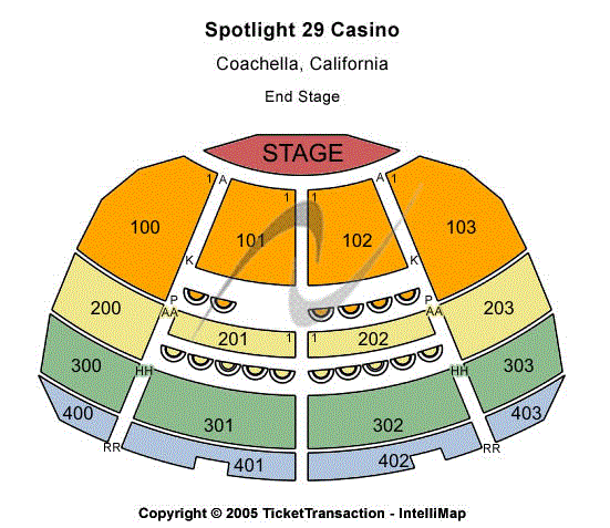 pala casino seating chart for event