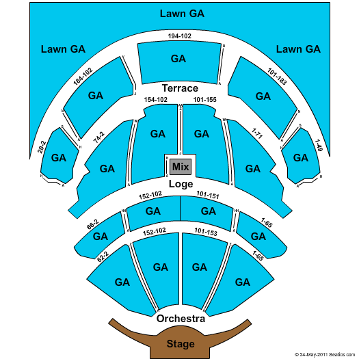 Pnc Bank Arts Center Seating Chart With Rows