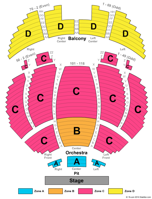 Historic Tennessee Theatre Seating Chart